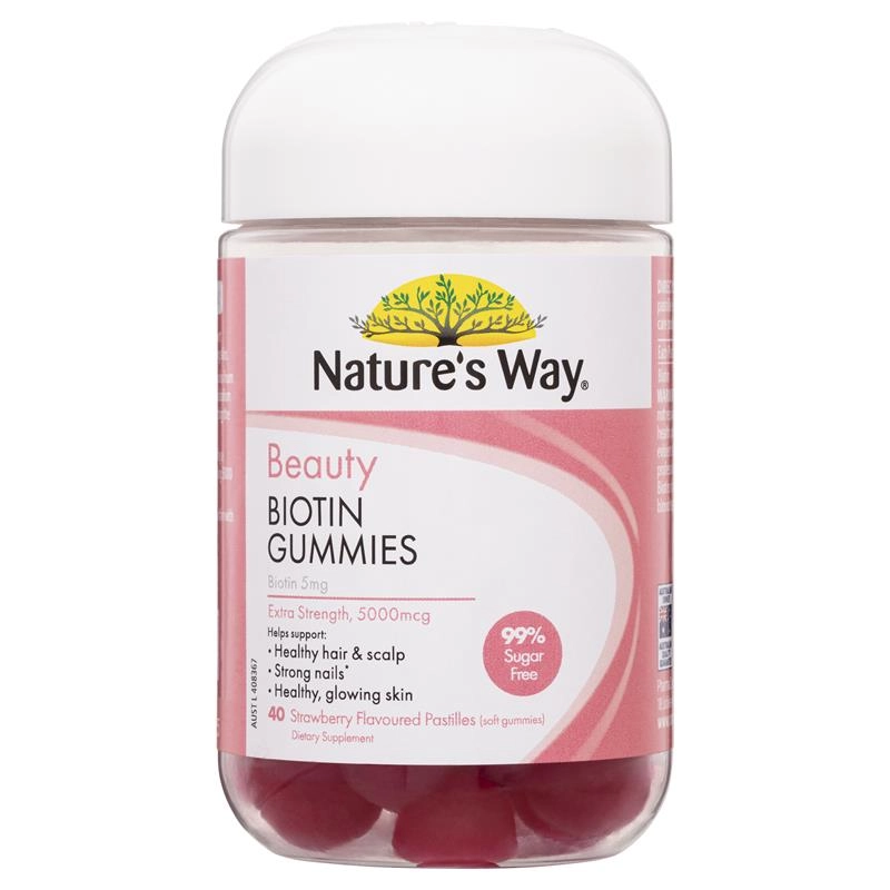 Nature’s Way Beauty Biotin Gummies 40 Pastilles