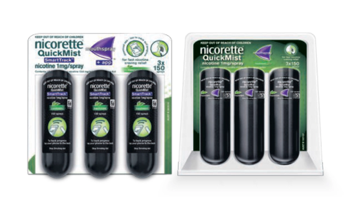 Nicorette QuickMist Mouthspray 3 x 150 Sprays Exclusive Size