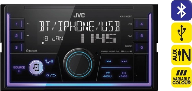 JVC Double DIN Digital Media Player with Bluetooth®