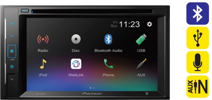 Pioneer 6.2” Touchscreen CD / Digital Media Player with Bluetooth