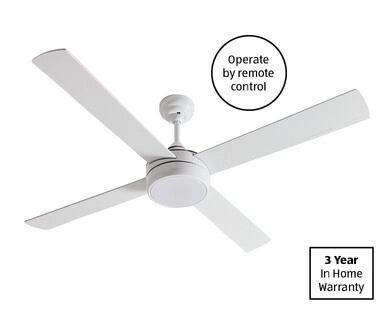 52" DC Ceiling Fan with LED - White