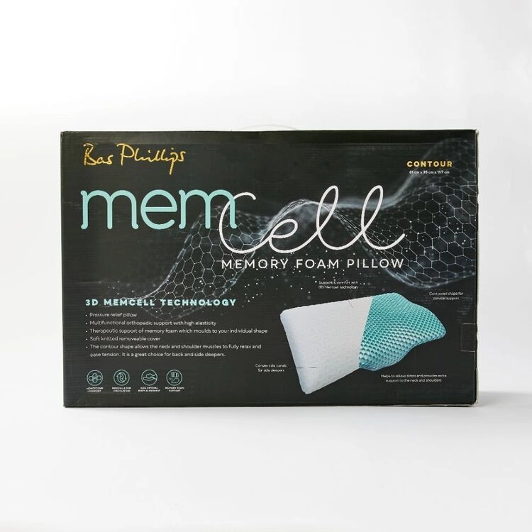 Bas Phillips Memcell Memory Foam Contour Pillow White