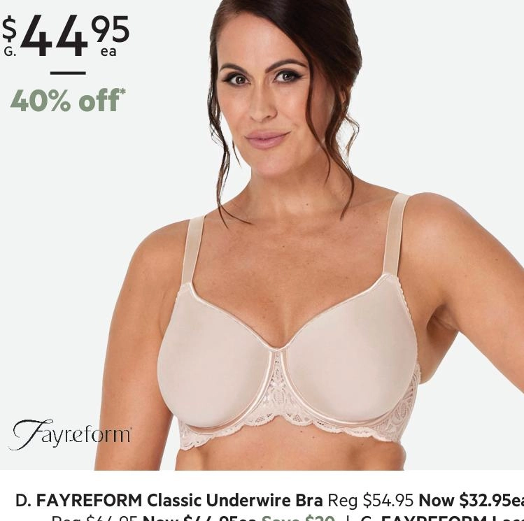 Fayreform Women's Lace Perfect Contour Bra Latte