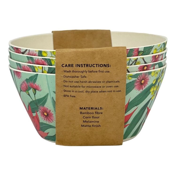 Frankie & Me Australiana Bamboo Bowl 4 Pack 14 cm