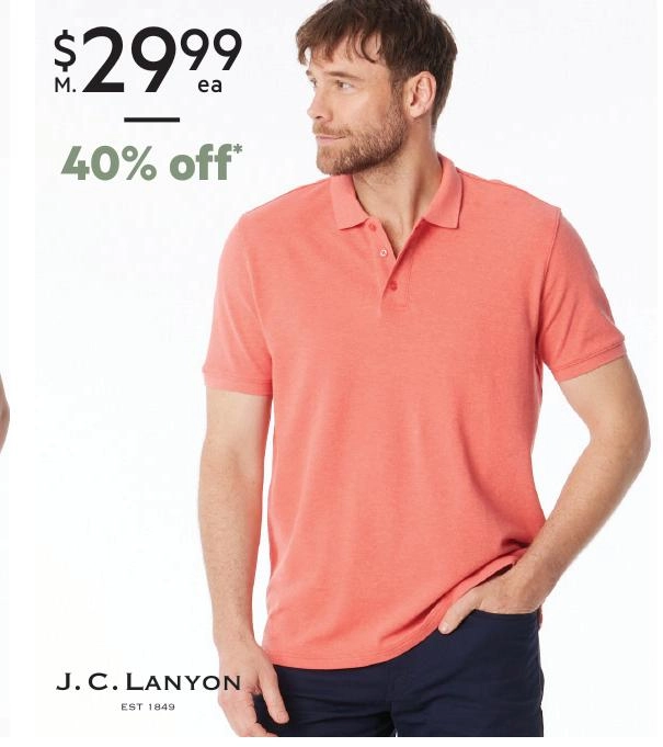 JC Lanyon Double Pique Polo Charcoal