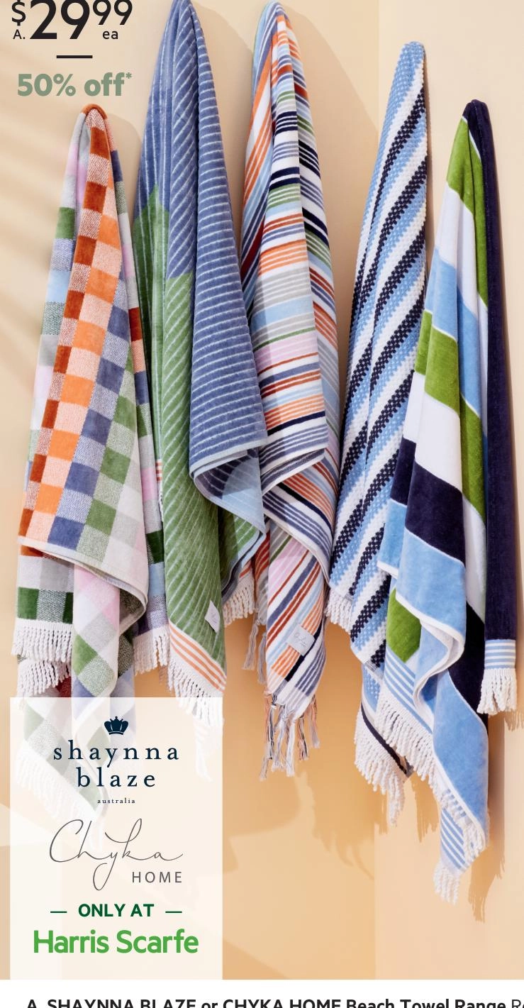 Shaynna Blaze Beach Towel Range