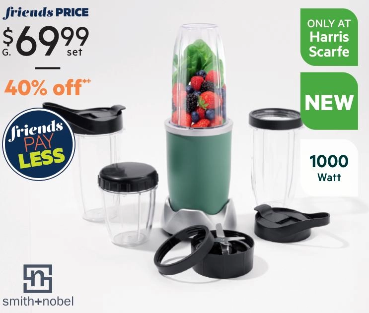 Smith + Nobel 12 Piece 1000W Nutrient Blender Sage IA2793A