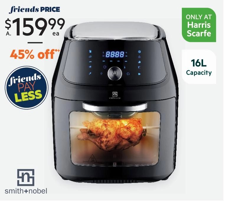 Smith & Nobel 16L Multi-Function Air Fryer Oven TM-AF700D