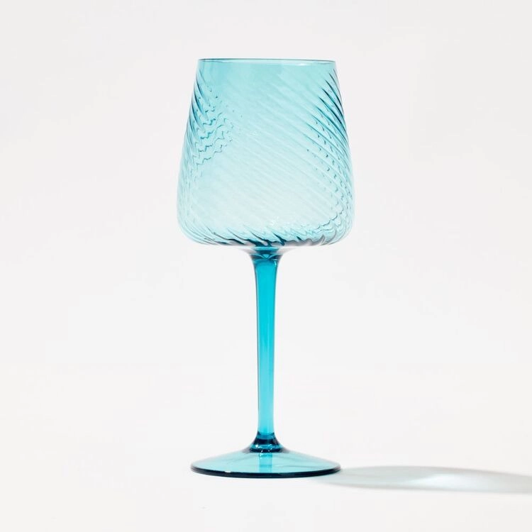 Smith + Nobel Terrazzo Optic Swrl Acrylic Wine Glass Teal