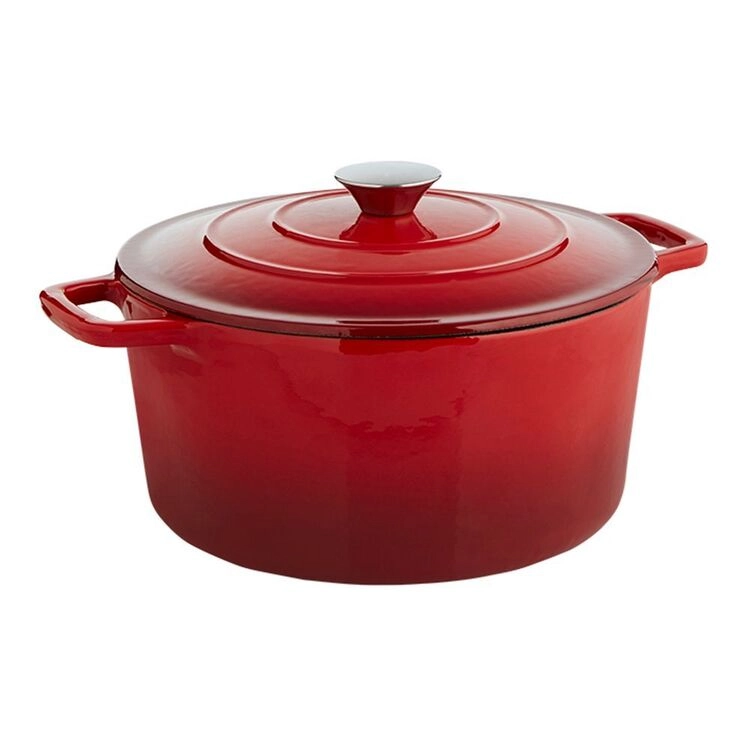 Smith + Nobel Traditions 5L Cast Iron Casserole Pot Red