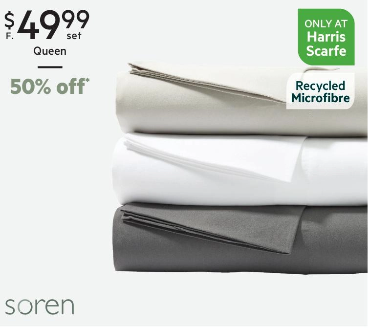 Soren 100% Recycled Microfibre Sheet Set Charcoal