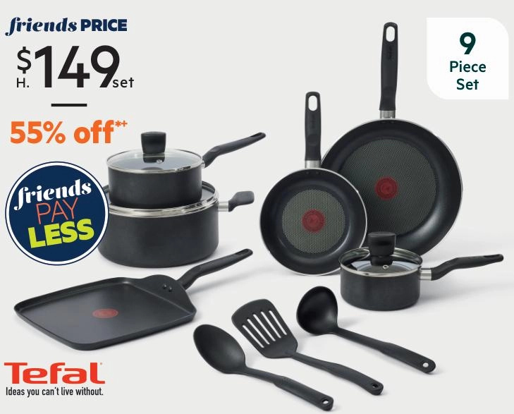 Tefal Essential Non-Stick 9-Piece Cookset