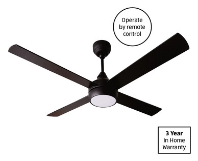 52" DC Ceiling Fan with LED - Black