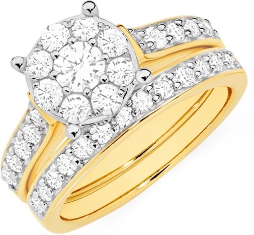 18ct Gold Diamond Bridal Ring Set