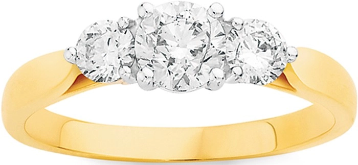 18ct Gold Diamond Trilogy Ring