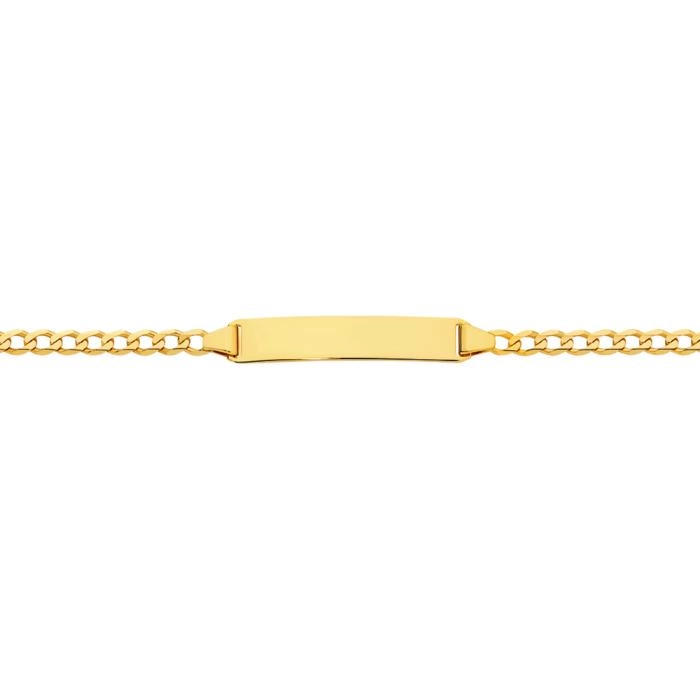 9ct 16cm Solid Curb Identity Bracelet