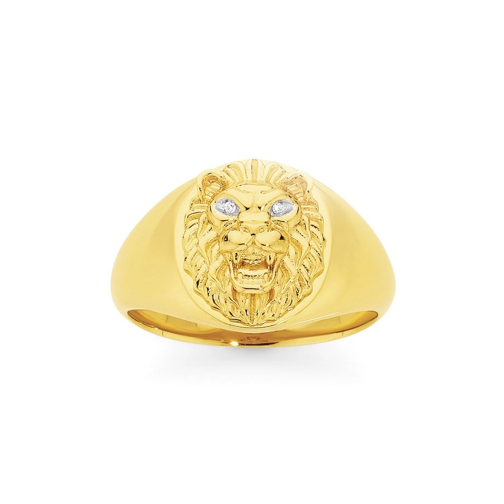 9ct Diamond Lion Men's Ring