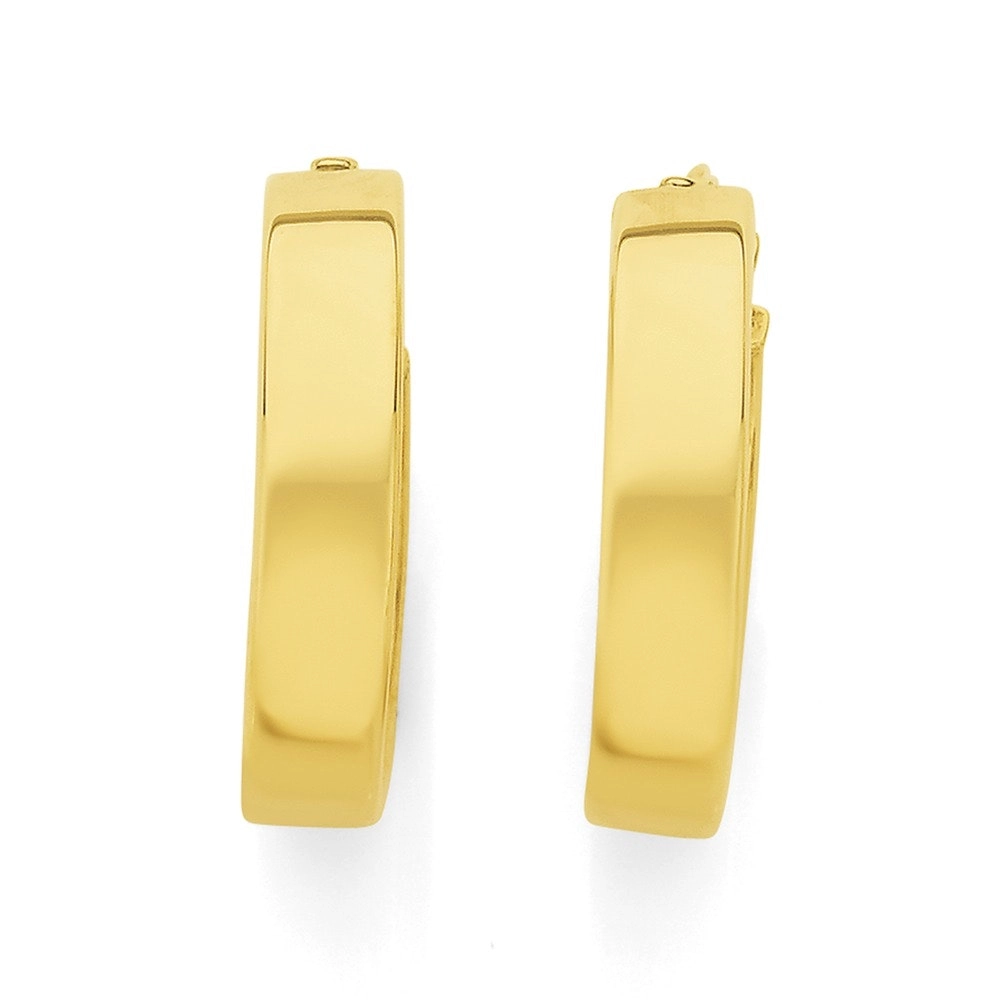 9ct Gold 4x15mm Polished Hoop Earrings