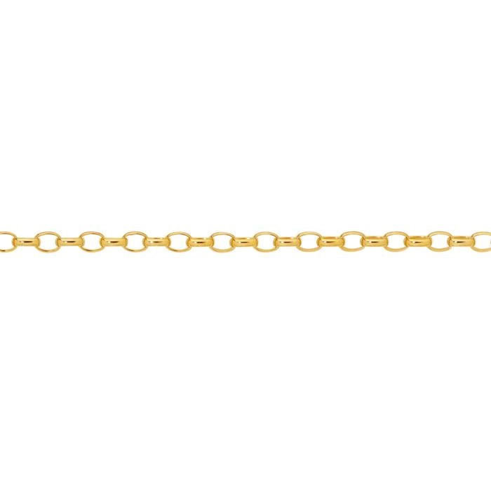 9ct Gold 50cm Solid Oval Belcher Chain