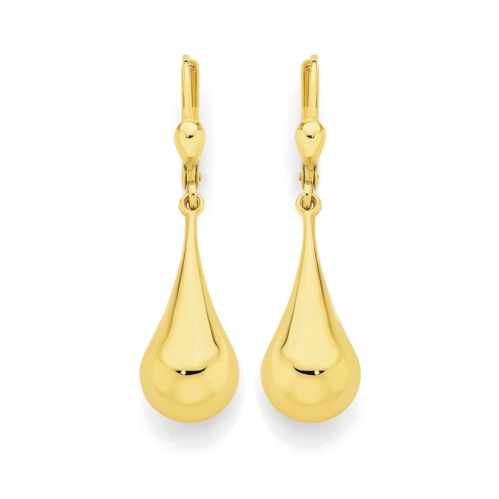 9ct Gold Bomber Drop Earrings