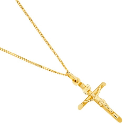 9ct Gold Crucifix 'INRI' Cross Pendant