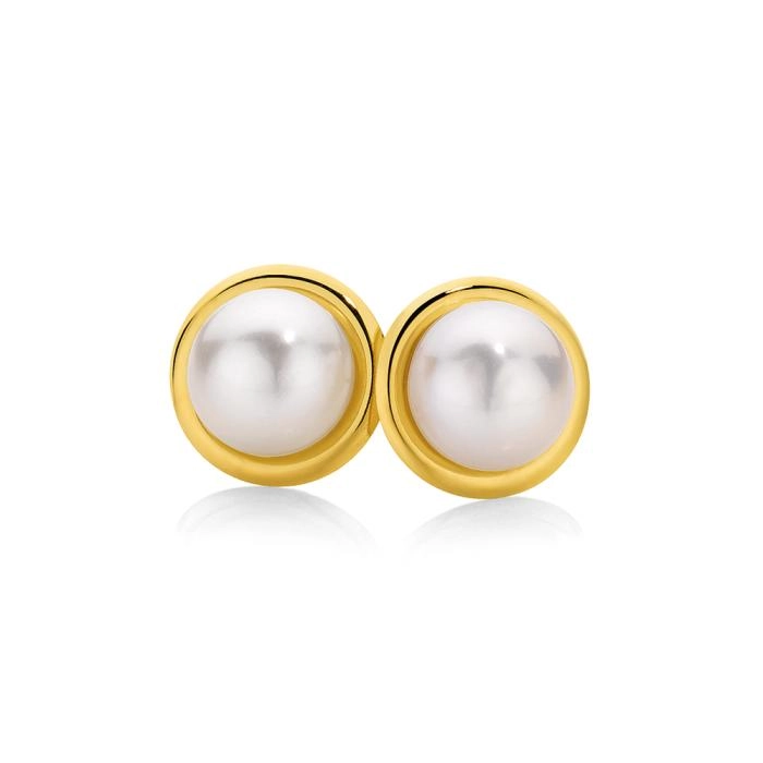 9ct Gold Cultured Freshwater Pearl Stud Earrings