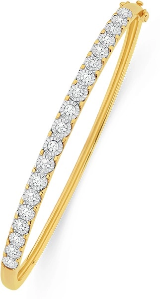 9ct Gold Diamond Bangle