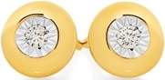 9ct Gold Diamond Bezel Stud Earrings