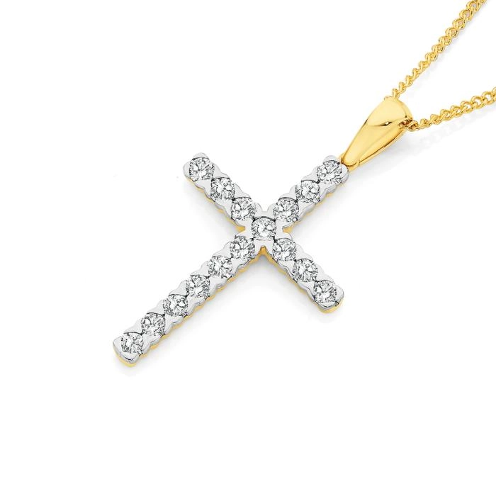 9ct Gold Diamond Cross