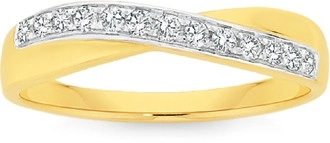 9ct Gold Diamond Crossover Band