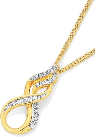 9ct Gold Diamond Infinity Pendant