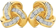 9ct Gold Diamond Knot Stud Earrings