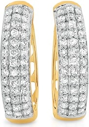 9ct Gold Diamond Pave Huggie Earrings