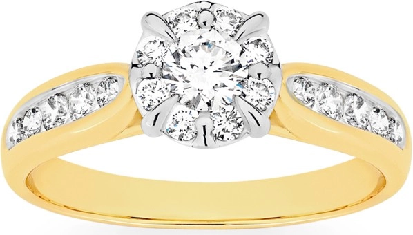 9ct Gold Diamond Round Cluster Ring