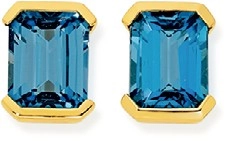 9ct Gold London Blue Topaz Stud Earrings