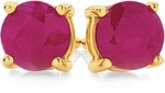 9ct Gold Natural Ruby Stud Earrings