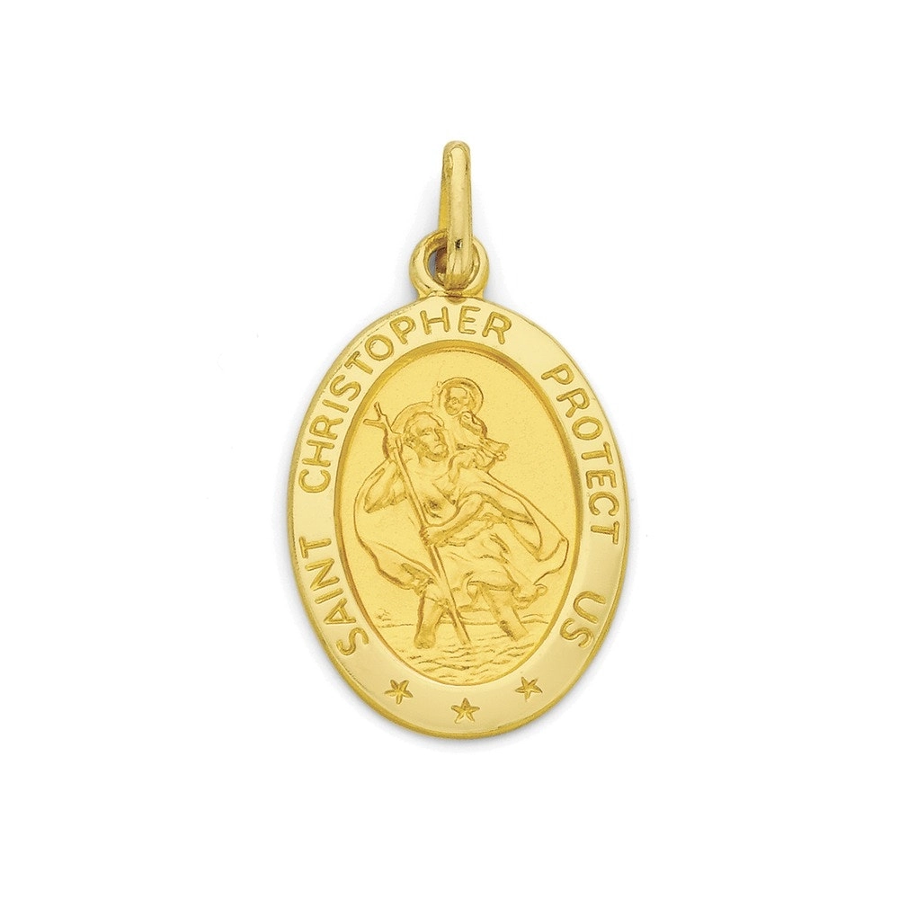 9ct Gold St Cristopher Medallion Pendant