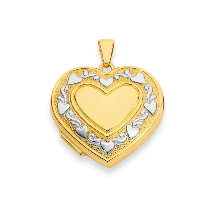 9ct Gold Two Tone Multi Hearts Locket