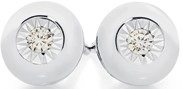 9ct White Gold Diamond Bezel Stud Earrings