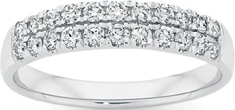 9ct White Gold Diamond Double Row Band