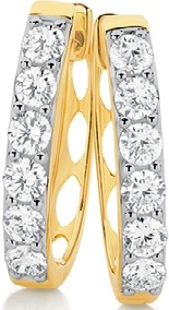 Alora 10ct Gold 1 Carat TW Lab Grown Diamond Huggie Earrings