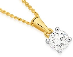 Alora 10ct Gold 1/2 Carat Lab Grown Diamond Solitaire Pendant