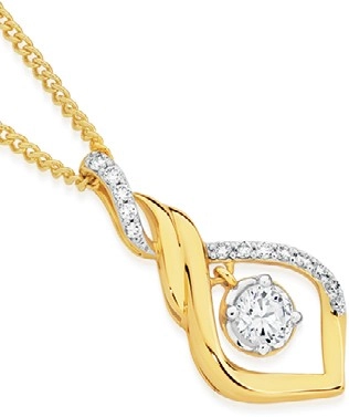 Alora 10ct Gold 1/3 Carat TW Lab Grown Diamond Twist Top Pendant