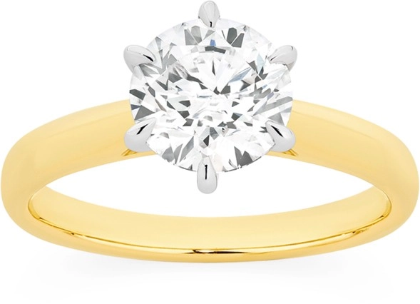 Alora 14ct Gold 2 Carat Lab Grown Solitaire Diamond Ring