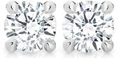 Alora 14ct White Gold 1 Carat TW Lab Grown Diamond 4 Claw Stud Earrings