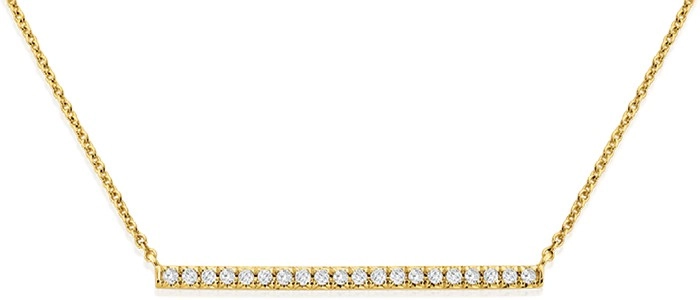 Exquisites 9ct Gold Diamond Bar Necklet