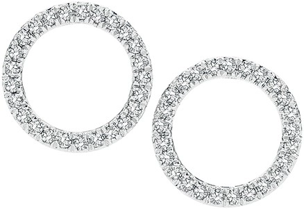 Exquisites 9ct Gold Diamond Circle Stud Earrings