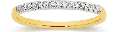 Exquisites 9ct Gold Diamond Fine Band