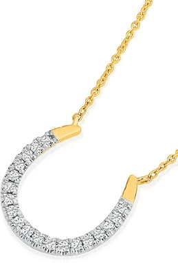 Exquisites 9ct Gold Diamond Horseshoe Necklet