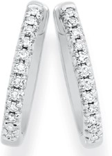 Exquisites 9ct White Gold Diamond Huggie Earrings